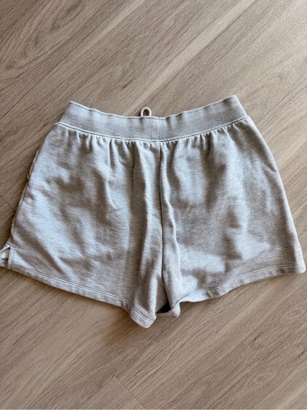 ALO Yoga Light Gray Terry Lounge Shorts with Drawstring